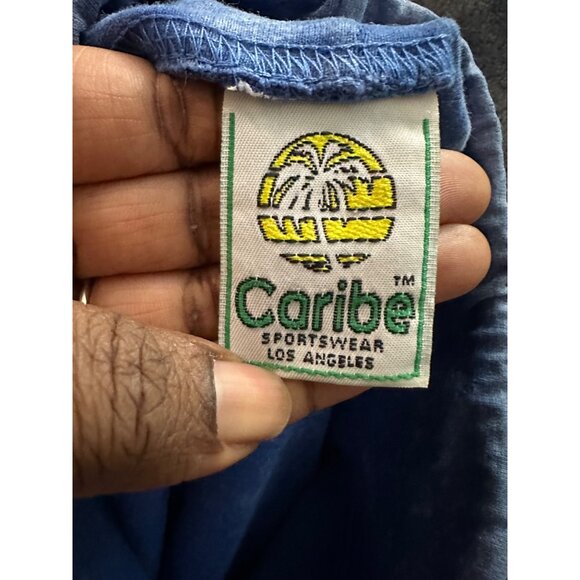 Vintage Caribe Los Angeles Las Vegas Graphic Sweatshirt L Blue Loose Fit Unisex - Picture 3 of 11